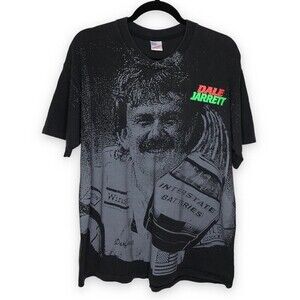Vintage 90s Duke Dale Jarrett #18 Single Stitch Black T Shirt Graphic XL Rare